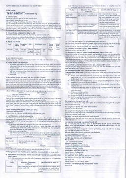 Thuốc Transamin Tab.500mg Daiichi điều trị bệnh bạch huyết, thiếu máu không tái tạo (10 vỉ x 10 viên)