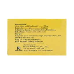 Thuốc Ubiheal 100 Nam Hà điều trị các rối loạn cảm giác do bệnh thần kinh đái tháo đường (5 vỉ x 6 viên) 5