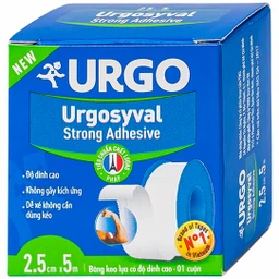 Băng keo lụa Urgosyval 2.5cmx5m Strong Adhesive Tape băng vết thương trong phẫu thuật và cố định thiết bị y tế
