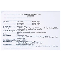 Gạc lưới vô trùng Urgotul 10x10cm (10 miếng) dùng băng các vết thương cấp và mãn tính