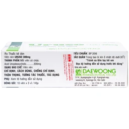 Thuốc Uruso Tab 300mg Daewoong điều trị sỏi mật (3 vỉ x 10 viên)