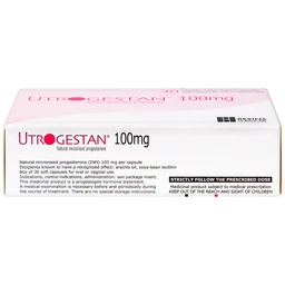 Thuốc Utrogestan 100mg Besins bổ sung nội tiết tố trong bệnh lý sản phụ khoa (2 vỉ x 15 viên)