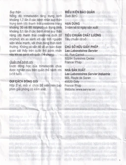 Thuốc Vastarel MR Servier điều trị đau thắt ngực (2 vỉ x 30 viên)