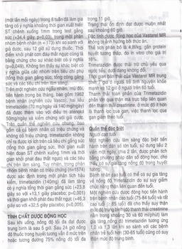 Thuốc Vastarel MR Servier điều trị đau thắt ngực (2 vỉ x 30 viên)