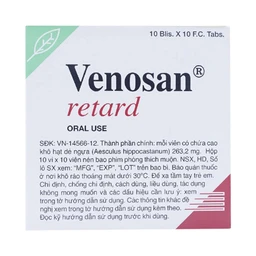 Thuốc Venosan Retard 263.2mg Dr. Willmar Schwabe điều trị viêm tĩnh mạch huyết khối (10 vỉ x 10 viên)