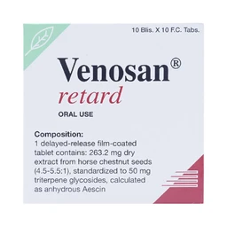 Thuốc Venosan Retard 263.2mg Dr. Willmar Schwabe điều trị viêm tĩnh mạch huyết khối (10 vỉ x 10 viên)