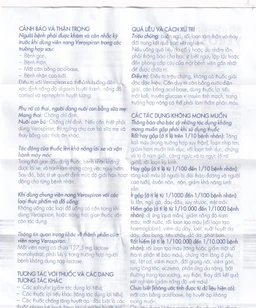 Thuốc Verospiron 50mg Gedeon điều trị tăng huyết áp, phù do tim gan thận, cường aldosterone và hạ kali (3 vỉ x 10 viên)