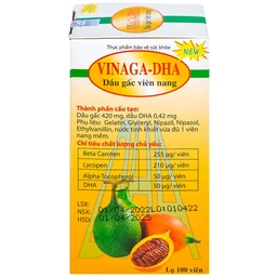 Giúp bổ não Dầu gấc viên nang Vinaga - DHA (100 viên)