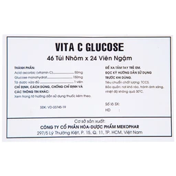 Viên ngậm Vita C Glucose Mekophar bổ sung Vitamin C (46 túi nhôm x 24 viên)