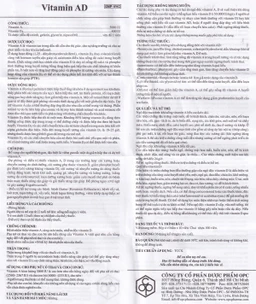 Thuốc Vitamin AD OPC dự phòng, điều trị thiếu Vitamin A và D (4 vỉ x 10 viên)