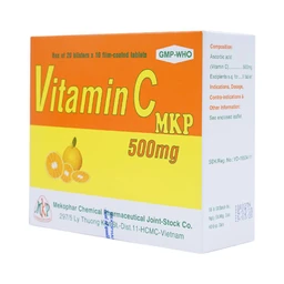 Thuốc Vitamin C MKP 500mg Mekophar phòng và điều trị bệnh Scorbut (20 vỉ x 10 viên)