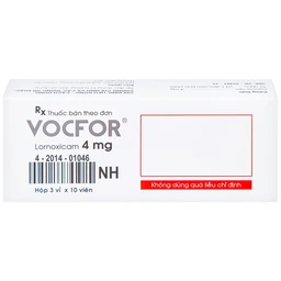 Thuốc Vocfor 4mg Medisun điều trị đau sau phẫu thuật (3 vỉ x 10 viên)