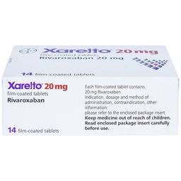 Thuốc Xarelto 20mg Bayer dự phòng đột quỵ và thuyên tắc mạch toàn thân (1 vỉ x 14 viên)