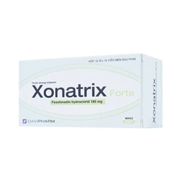Thuốc Xonatrix Forte 180mg DaviPharm điều trị triệu chứng viêm mũi dị ứng theo mùa (10 vỉ x 10 viên) 