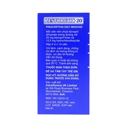 Thuốc Zestoretic-20 AstraZeneca điều trị tăng huyết áp nguyên phát (2 vỉ x 14 viên)
