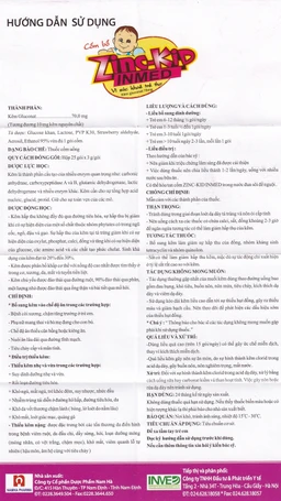 Cốm bổ Zinc-Kid Inmed Nam Hà hương dâu, bổ sung kẽm cho trẻ em (25 gói x 3g)