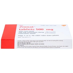 Thuốc Zinnat 500mg GSK điều trị các chứng nhiễm khuẩn, viêm tai giữa, viêm xoang (1 vỉ x 10 viên)