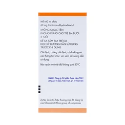 Dung dịch uống Zyrtec GSK giảm viêm mũi dị ứng, mày đay tự phát, mạn tính (60ml)