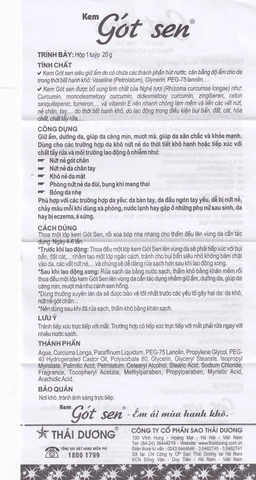 Kem bôi giảm nứt gót chân gót sen Thái Dương, dưỡng ẩm, mềm da 20g