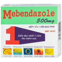 Viên nén Mebendazole 500mg Mekophar điều trị nhiễm một hay nhiều loại giun (1 viên) 3