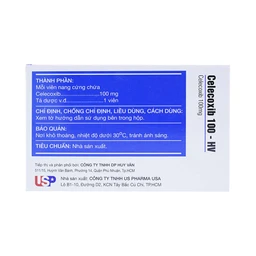 Thuốc Celecoxib 100 - HV USP giảm đau, hạ sốt, kháng viêm (10 vỉ x 10 viên)