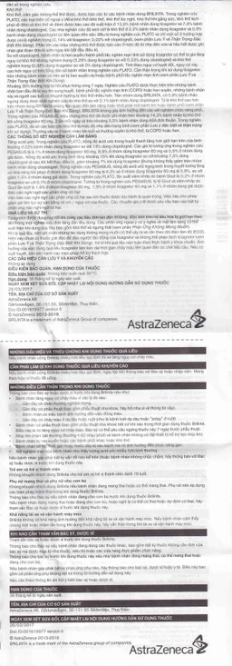 Thuốc Brilinta AstraZeneca giảm nguy cơ bị lên cơn đau tim , đột quỵ (6 vỉ x 10 viên)