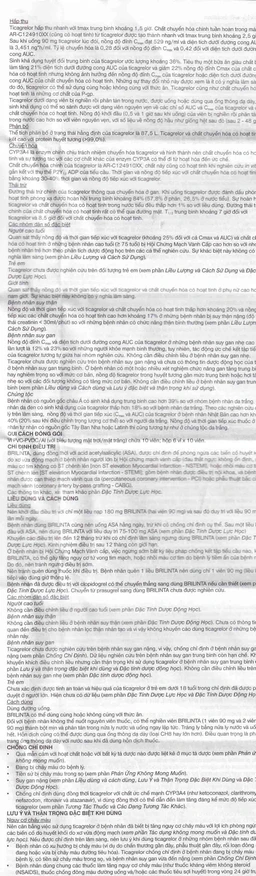 Thuốc Brilinta AstraZeneca giảm nguy cơ bị lên cơn đau tim , đột quỵ (6 vỉ x 10 viên)