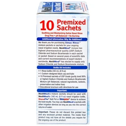 Bộ rửa mũi Neilmed Sinus Rinse (1 bình + 10 gói) làm sạch và ngăn ngừa viêm xoang, viêm mũi dị ứng