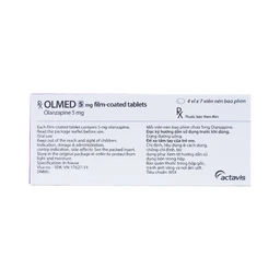 Viên nén Olmed 5mg Actavis điều trị bệnh tâm thần phân liệt (4 vỉ x 7 viên)