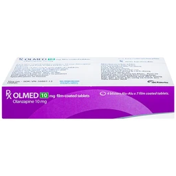Viên nén Olmed 10mg Actavis điều trị chống loạn thần (4 vỉ x 7 viên)