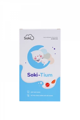 Bột hòa tan giúp ngủ ngon, tăng sức đề kháng Soki-Tium (12 gói x 3g)