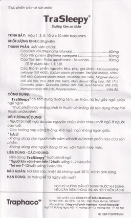 Viên giúp ngủ ngon TraSleepy Traphaco (2 vỉ x 10 viên)