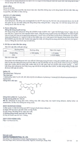 Thuốc nhỏ mắt Taflotan Santen làm giảm áp lực nội nhãn cao (2,5ml)
