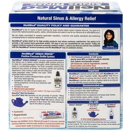 Bột pha rửa mũi Neilmed Sinus Rinse (120 gói) All Natural Sinus Relief làm sạch và ngăn ngừa viêm xoang, viêm mũi dị ứng