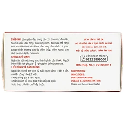 Thuốc Hapacol Extra DHG giảm đau đầu, đau nửa đầu (10 vỉ x 10 viên)