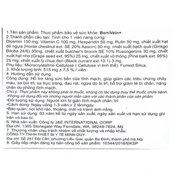 Viên uống hỗ trợ tăng sức bền của tĩnh mạch BoniVein Botania (30 viên)