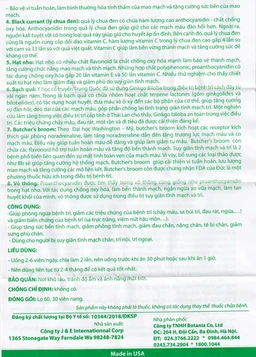 Viên uống hỗ trợ tăng sức bền của tĩnh mạch BoniVein Botania (30 viên)