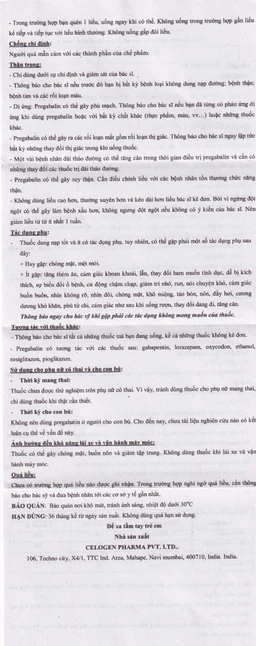 Thuốc Dalfusin 75 Celogen điều trị đau thần kinh, hỗ trợ điều trị động kinh (3 vỉ x 10 viên)