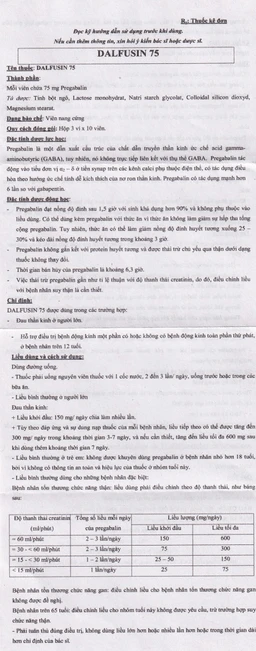 Thuốc Dalfusin 75 Celogen điều trị đau thần kinh, hỗ trợ điều trị động kinh (3 vỉ x 10 viên)