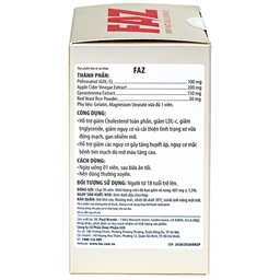 Viên uống hỗ trợ giảm cholesterol toàn phần giảm LDL-c Ecogreen FAZ (30 viên)