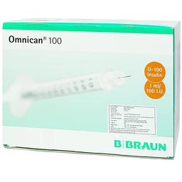 Bơm tiêm tiểu đường Omnican 1ml/100iu Braun màu cam (100 cái)