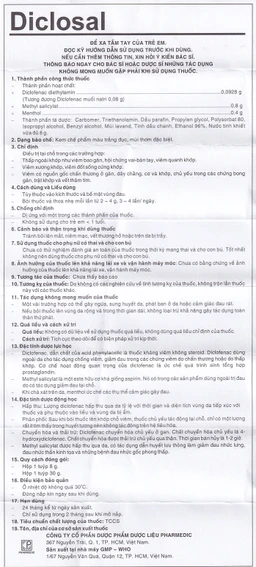 Kem bôi da Diclosal Cream Pharmedic điều trị thấp ngoài khớp, viêm xương khớp (8g)