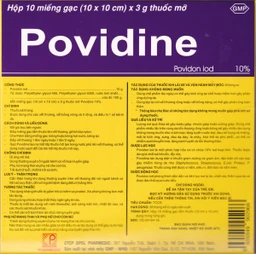 Gạc Povidine Pharmedic sát trùng vết thương, vết bỏng nông và ít rộng (10 miếng x 3g)