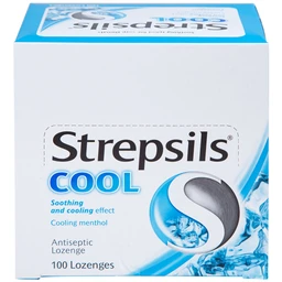 Viên ngậm Strepsils Cool Reckitt Benckiser giảm đau họng (50 gói x 2 viên)