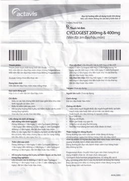 Viên đặt Cyclogest 200mg Actavis điều trị các hội chứng tiền kinh, trầm cảm (3 vỉ x 5 viên)