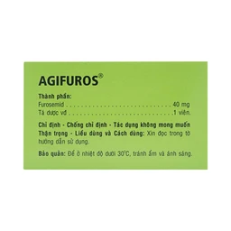 Thuốc Agifuros 40mg Agimexpharm điều trị phù phổi cấp, phù do tim, gan, thận (10 vỉ x 25 viên)