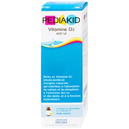 Siro hỗ trợ tăng hấp thụ canxi Pediakid Vitamin D3 (20ml)