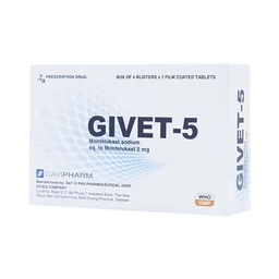 Thuốc Givet-5 phòng và điều trị viêm phế quản mạn tính (4 vỉ x 7 viên)