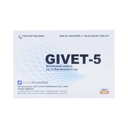 Thuốc Givet-5 phòng và điều trị viêm phế quản mạn tính (4 vỉ x 7 viên)