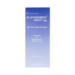 Bột pha hỗn dịch uống Klavunamox 400/57mg Atabay điều trị nhiễm khuẩn nặng đường hô hấp (70ml)